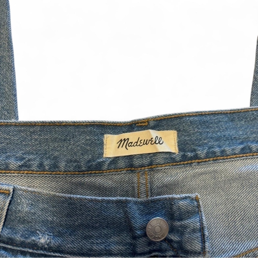 Madewell Womens 35‎ Mom Jean High Rise Straight Leg Light Wash Distressed - Picture 6 of 7